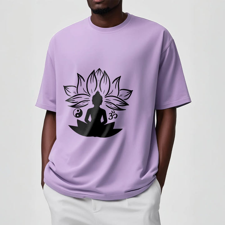 Camiseta con Buddha Stones, Om, Yin Yang, estatua de Buda sentado en loto, meditación - image 17