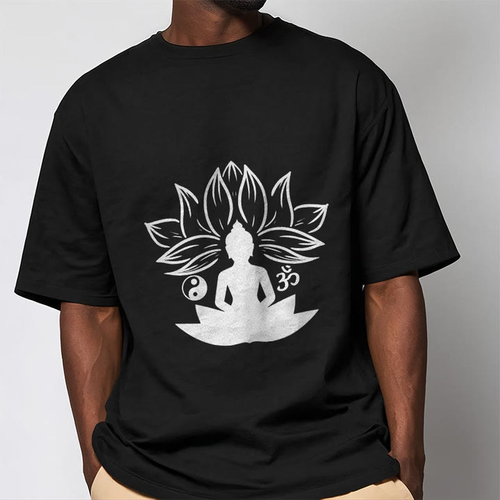 Camiseta con Buddha Stones, Om, Yin Yang, estatua de Buda sentado en loto, meditación - image 6