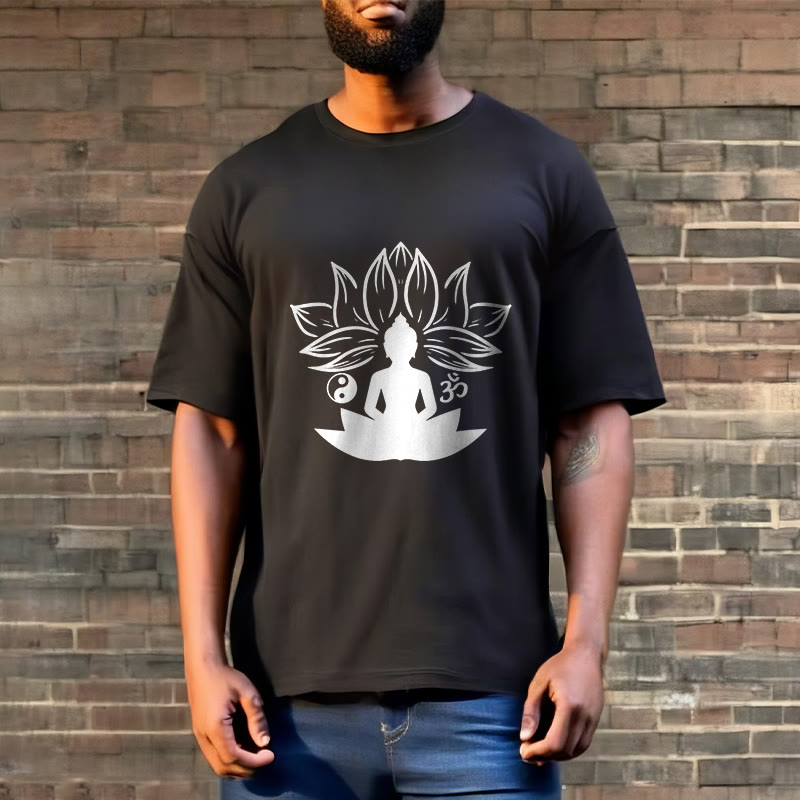 Camiseta con Buddha Stones, Om, Yin Yang, estatua de Buda sentado en loto, meditación - image 6