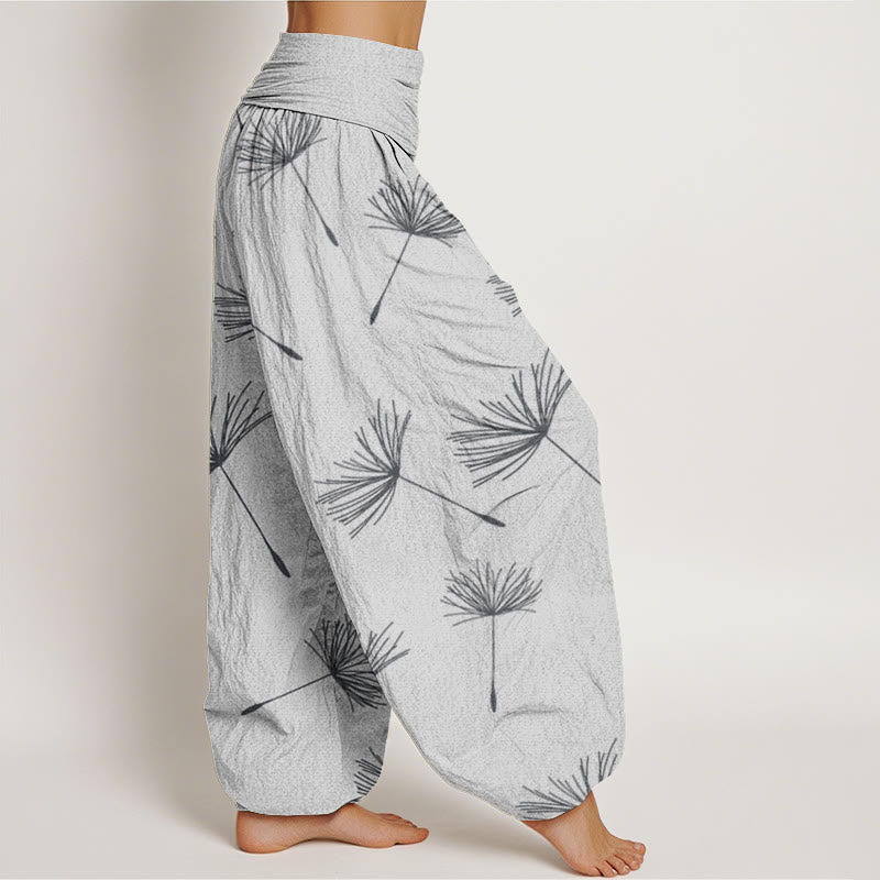 Pantalones harén de cintura elástica para mujer con estampado de semillas de diente de león y Buddha Stones - image 7