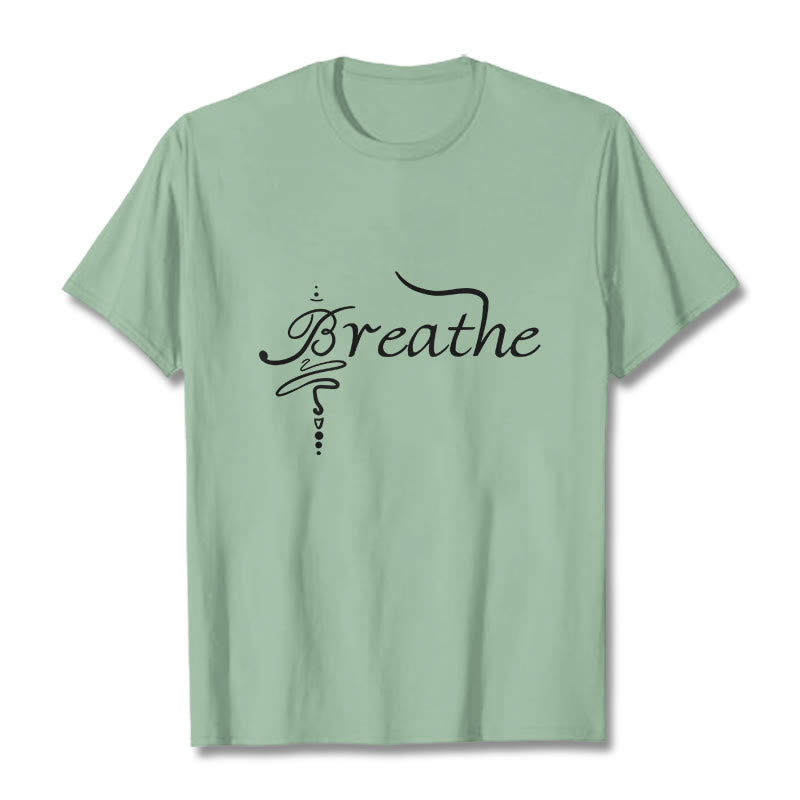 Camiseta con la palabra "Boutique Stones Breathe" de Buddha Stones - Verde pálido - 2XL - image 15