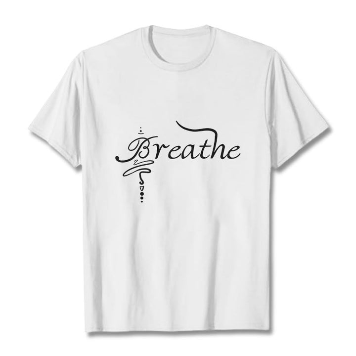Camiseta con la palabra "Boutique Stones Breathe" de Buddha Stones - Blanco - 2XL - image 5