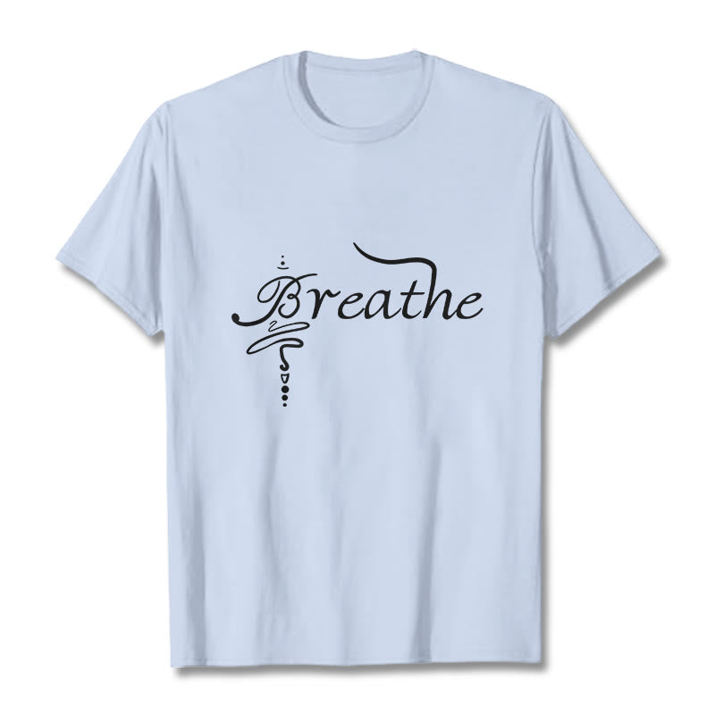 Camiseta con la palabra "Boutique Stones Breathe" de Buddha Stones - Cian claro - 2XL - image 18