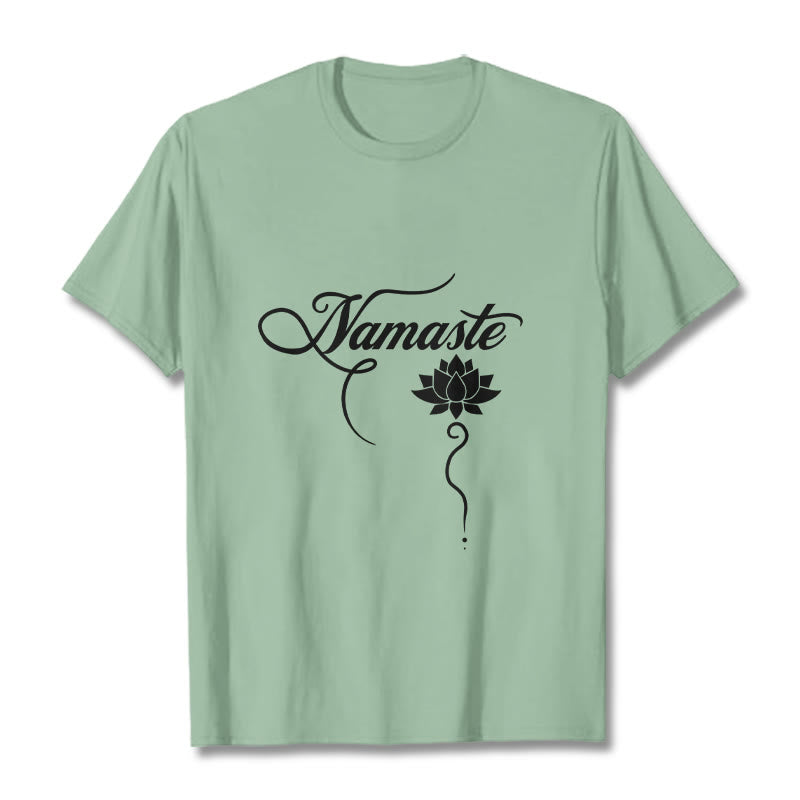 Camiseta Buddha Stones HELLO Hindi Lotus - Verde pálido - 2XL - image 14