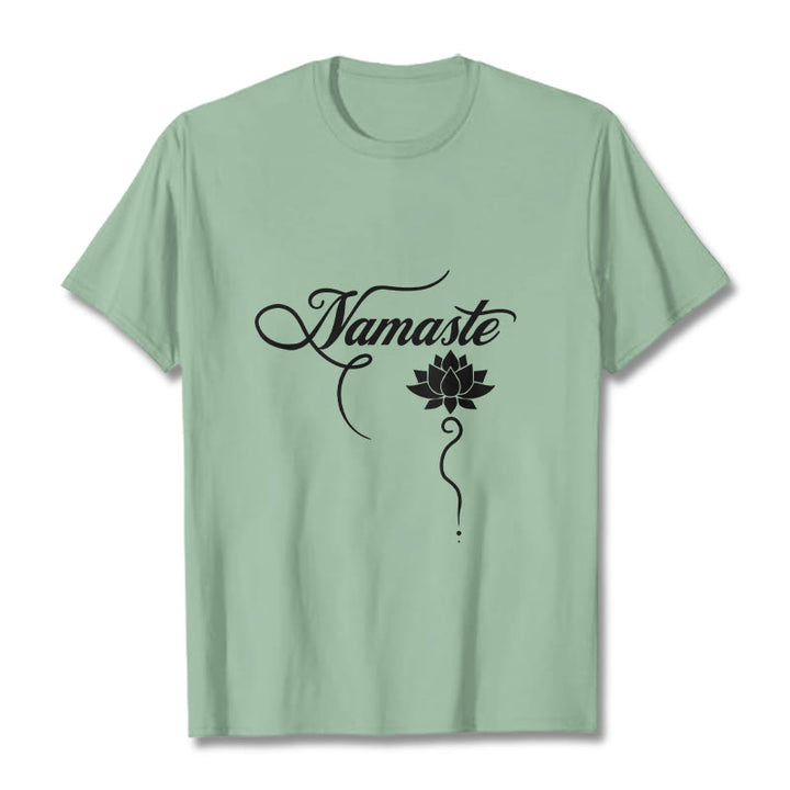 Camiseta Buddha Stones HELLO Hindi Lotus - Verde pálido - 2XL - image 14