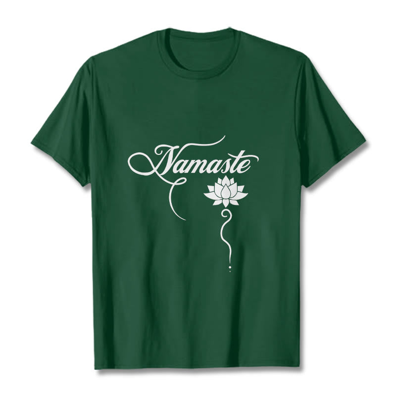Camiseta Buddha Stones HELLO Hindi Lotus - Verde bosque - 2XL - image 1