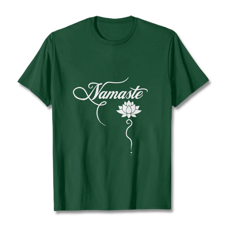 Camiseta Buddha Stones HELLO Hindi Lotus - Verde bosque - 2XL - image 1