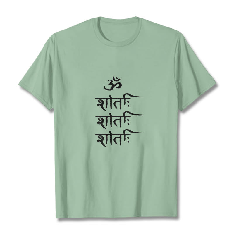 Camiseta con estampado sánscrito OM MANTRA de Buddha Stones - Verde pálido - 2XL - image 14