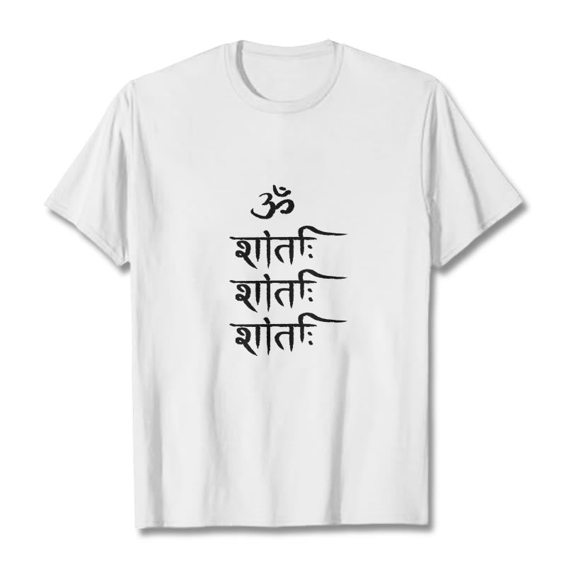Camiseta con estampado sánscrito OM MANTRA de Buddha Stones - Blanco - 2XL - image 8