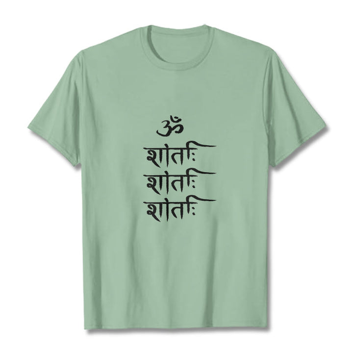 Camiseta con estampado sánscrito OM MANTRA de Buddha Stones - Verde pálido - 2XL - image 15