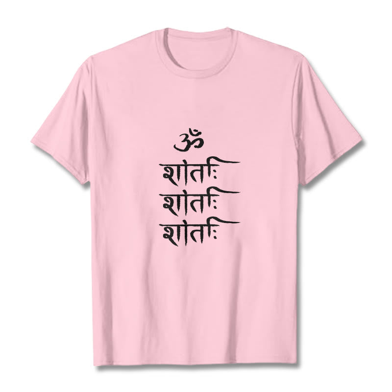 Camiseta con estampado sánscrito OM MANTRA de Buddha Stones - Rosa claro - 2XL - image 13