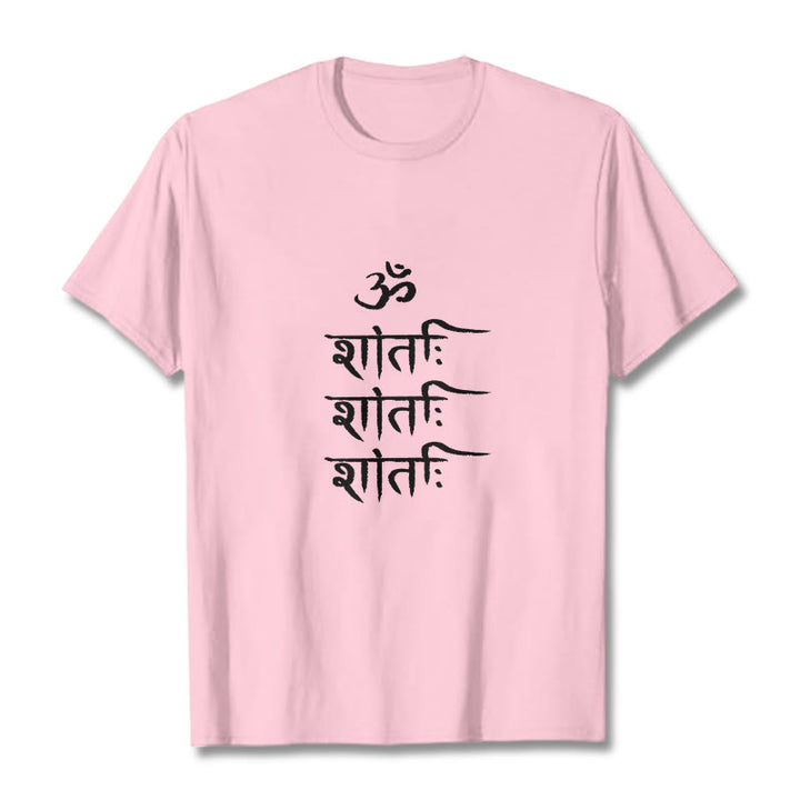 Camiseta con estampado sánscrito OM MANTRA de Buddha Stones - Rosa claro - 2XL - image 13