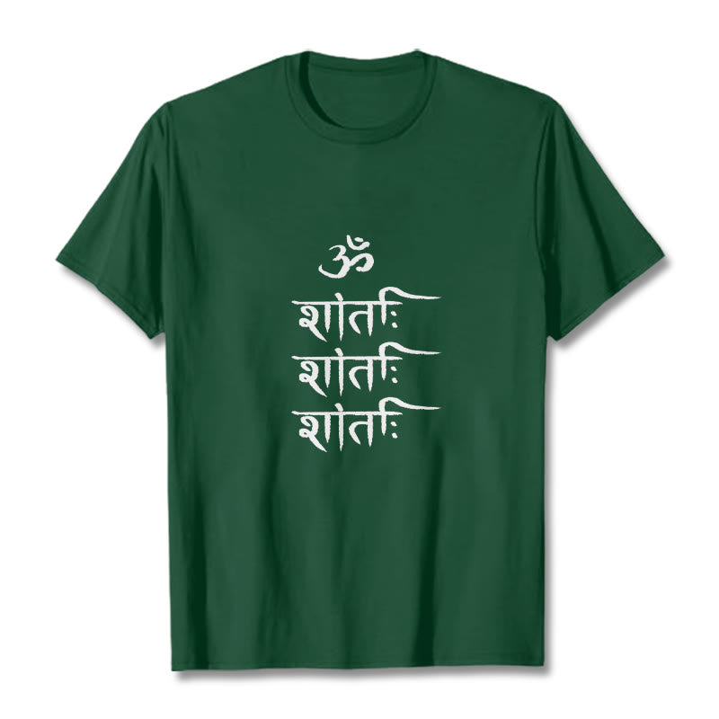 Camiseta con estampado sánscrito OM MANTRA de Buddha Stones - Verde bosque - 2XL - image 0