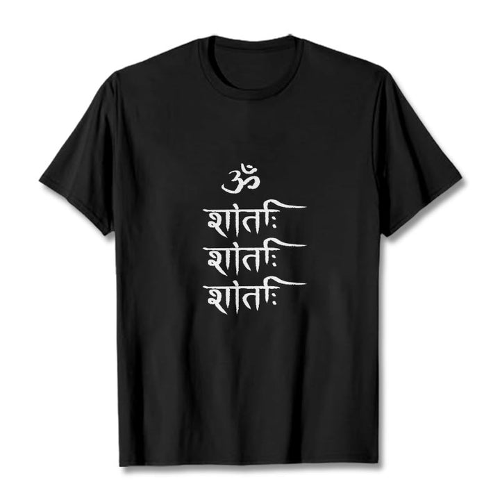 Camiseta con estampado sánscrito OM MANTRA de Buddha Stones - Negro - 2XL - image 3