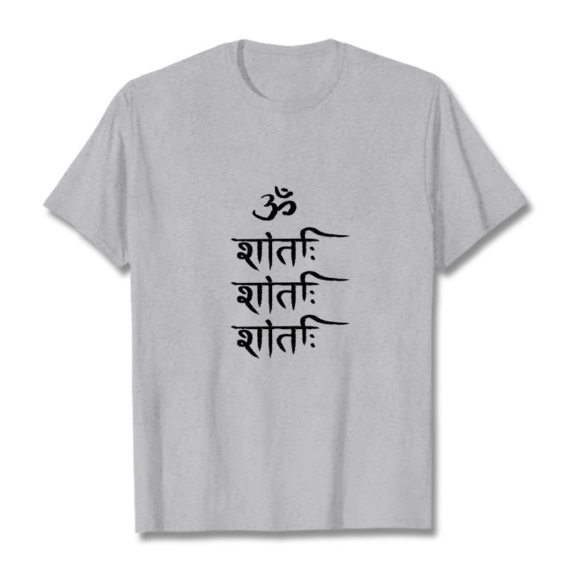 Camiseta con estampado sánscrito OM MANTRA de Buddha Stones - Gris claro - 2XL - image 20