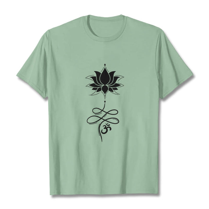 Camiseta sánscrita Buddha Stones Lotus OM - Verde pálido - 2XL - image 14