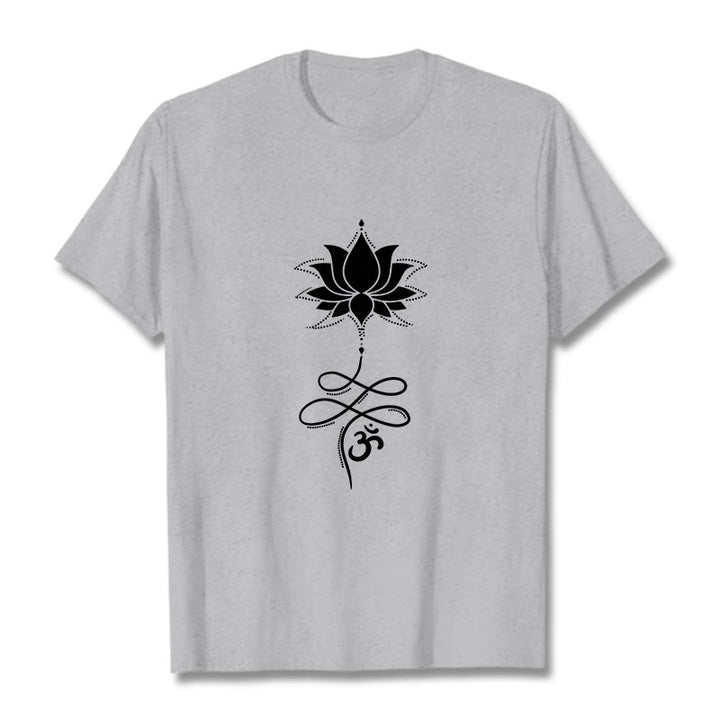 Camiseta sánscrita Buddha Stones Lotus OM - Gris claro - 2XL - image 19