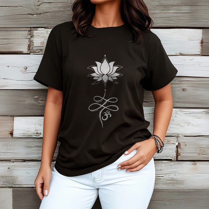 Camiseta sánscrita Buddha Stones Lotus OM - image 2