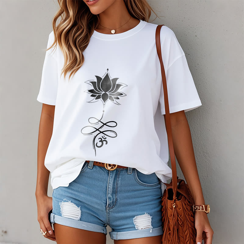 Camiseta sánscrita Buddha Stones Lotus OM - image 8
