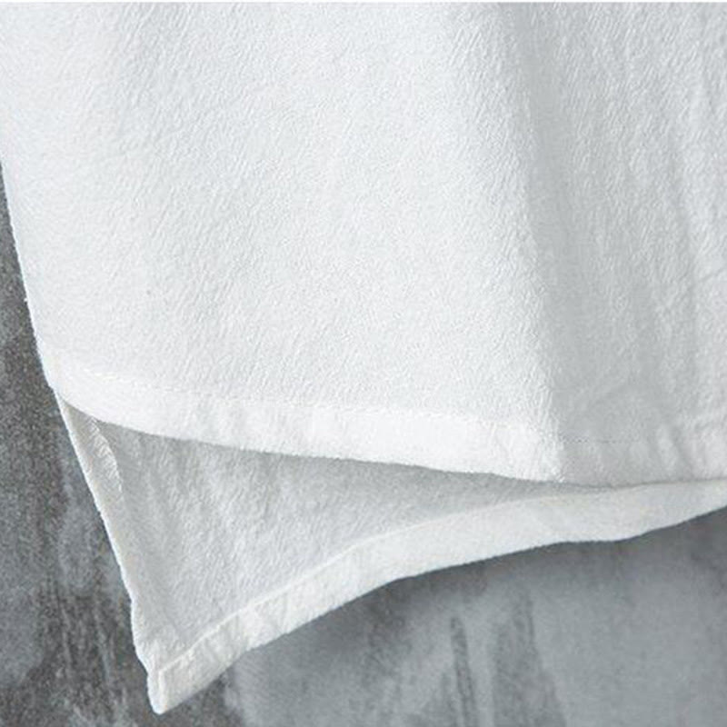 Camisa de lino y algodón de manga corta para hombre, estilo casual, con botones de rana y estilo chino, de Buddha Stones - image 4