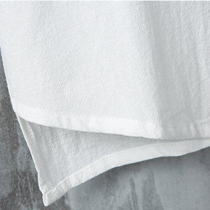 Camisa de lino y algodón de manga corta para hombre, estilo casual, con botones de rana y estilo chino, de Buddha Stones - image 4