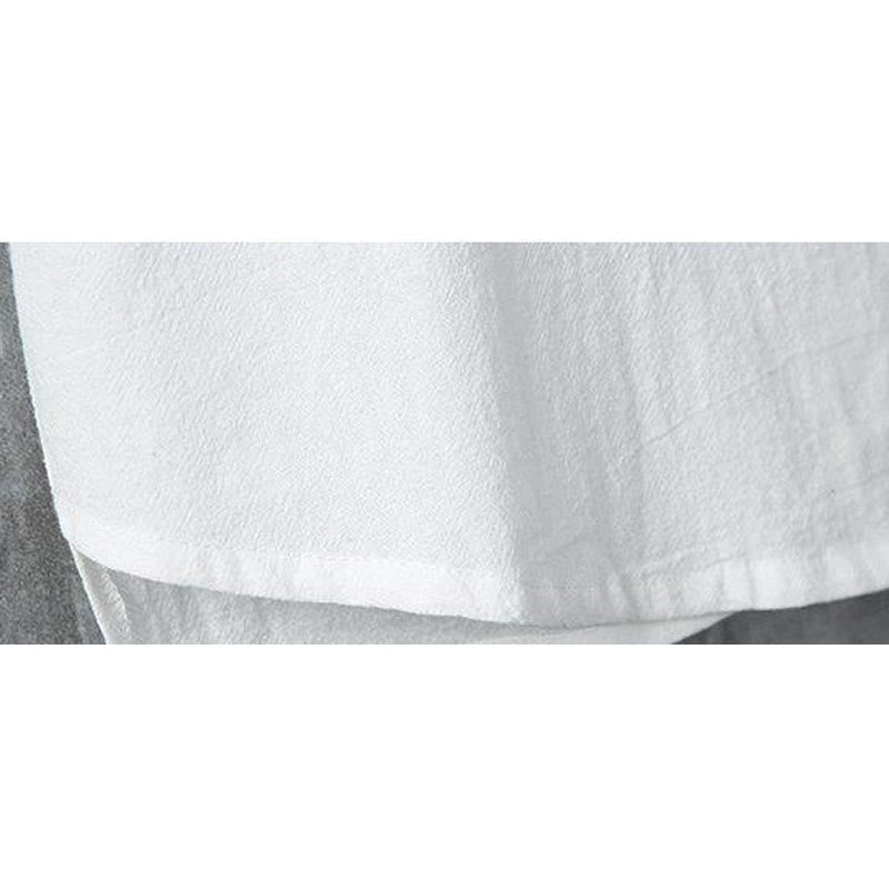 Camisa de lino y algodón de manga corta para hombre, estilo casual, con botones de rana y estilo chino, de Buddha Stones - image 9