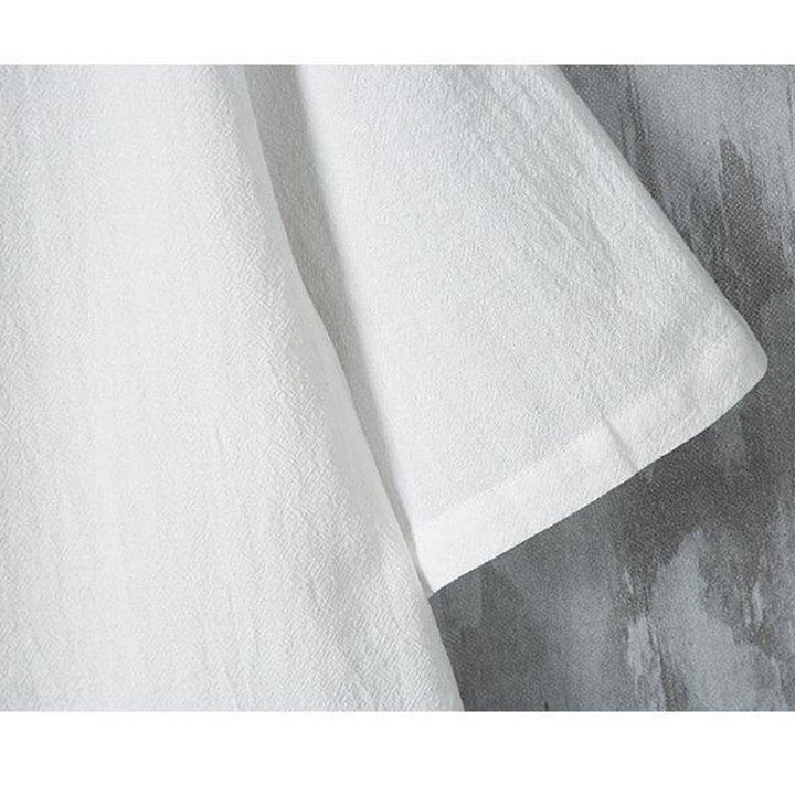 Camisa de lino y algodón de manga corta para hombre, estilo casual, con botones de rana y estilo chino, de Buddha Stones - image 6