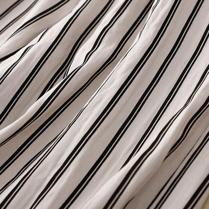 Pantalones anchos con cordones y rayas acrílicas informales de Buddha Stones para mujer con bolsillos - image 9