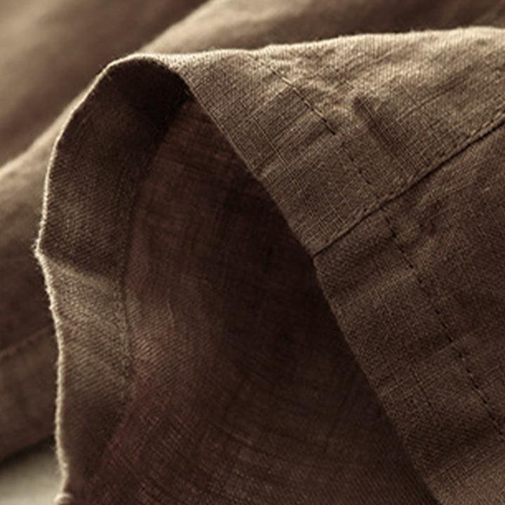 Pantalones harén de lino y algodón con bolsillos para mujer, de Buddha Stones, informales, lisos, de verano, con cordones, de largo 7-8