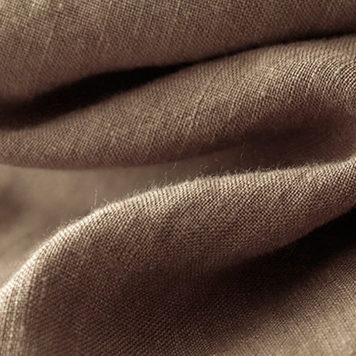 Pantalones harén de lino y algodón con bolsillos para mujer, de Buddha Stones, informales, lisos, de verano, con cordones, de largo 7-8