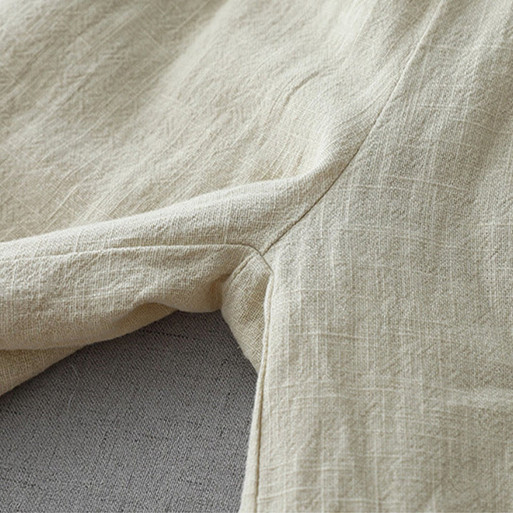 Pantalones casuales de pierna ancha de Buddha Stones con bolsillos para mujer, lisos y holgados, de longitud 7-8 - image 7