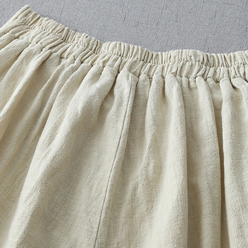 Pantalones casuales de pierna ancha de Buddha Stones con bolsillos para mujer, lisos y holgados, de longitud 7-8