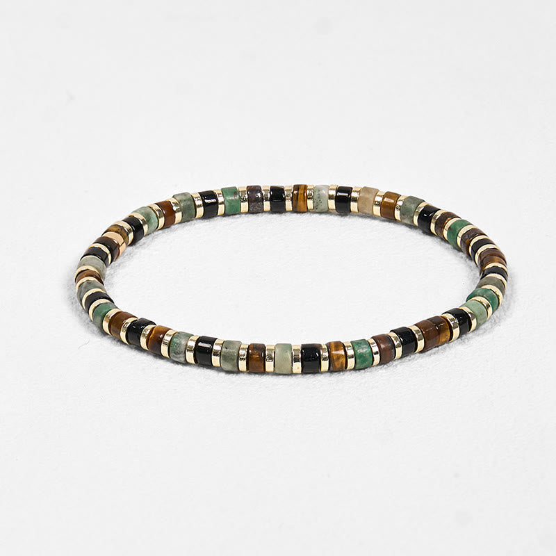 Pulsera de soporte con piedras de ojo de tigre y hematita natural de Buddha Stones