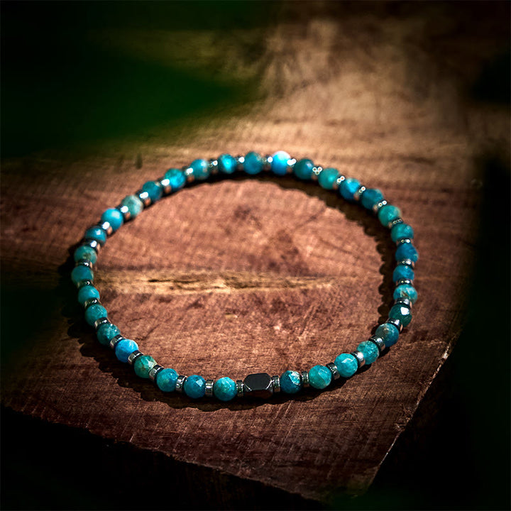 Pulsera de comunicación de apatita y hematita con Buddha Stones