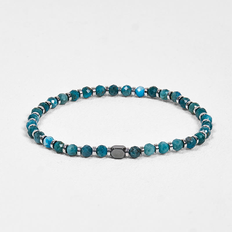 Pulsera de comunicación de apatita y hematita con Buddha Stones