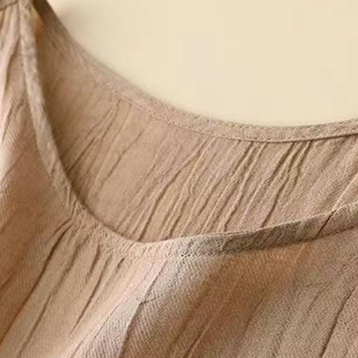 Vestido midi informal de acrílico sin mangas con bolsillos y cordón ajustable en la cintura, hecho a mano, con Buddha Stones - image 2