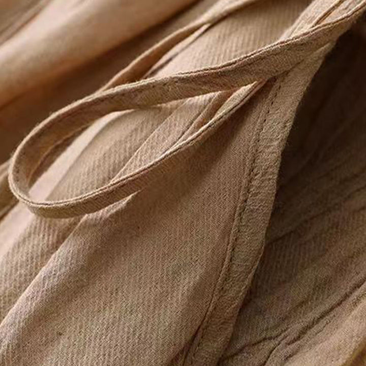 Vestido midi informal de acrílico sin mangas con bolsillos y cordón ajustable en la cintura, hecho a mano, con Buddha Stones - image 5