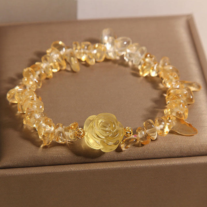 Pulsera de cuentas irregulares de citrino natural con Buddha Stones