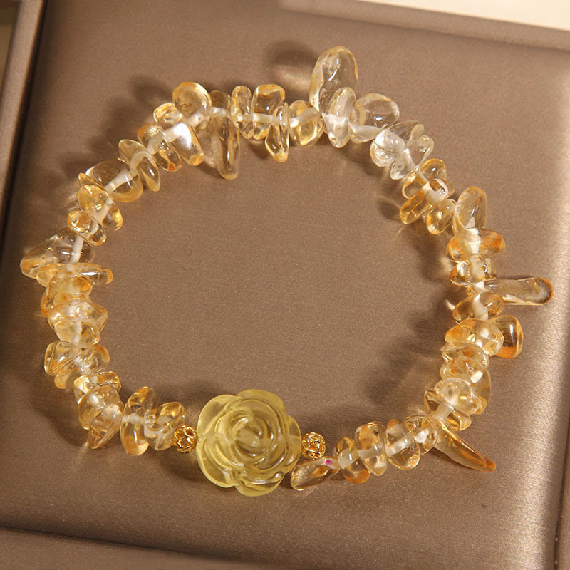 Pulsera de cuentas irregulares de citrino natural con Buddha Stones