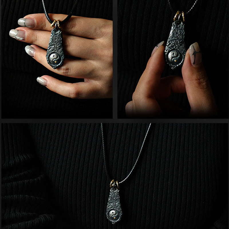 Collar con colgante de armonía con diseño de Yin Yang y Osa Mayor en plata de ley 999 y oro de 24 quilates con Buddha Stones - image 9