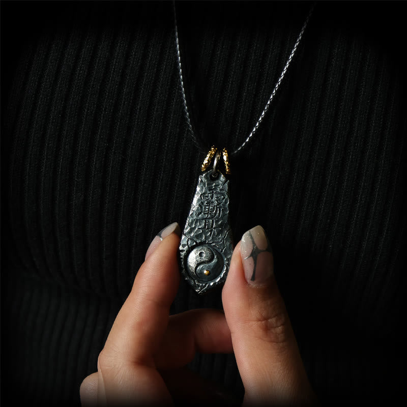 Collar con colgante de armonía con diseño de Yin Yang y Osa Mayor en plata de ley 999 y oro de 24 quilates con Buddha Stones - image 4