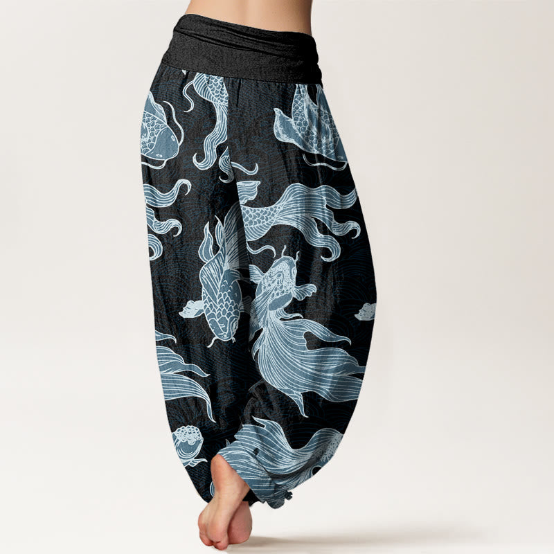 Pantalones harén con cintura elástica para mujer, diseño de Buddha Stones - image 9