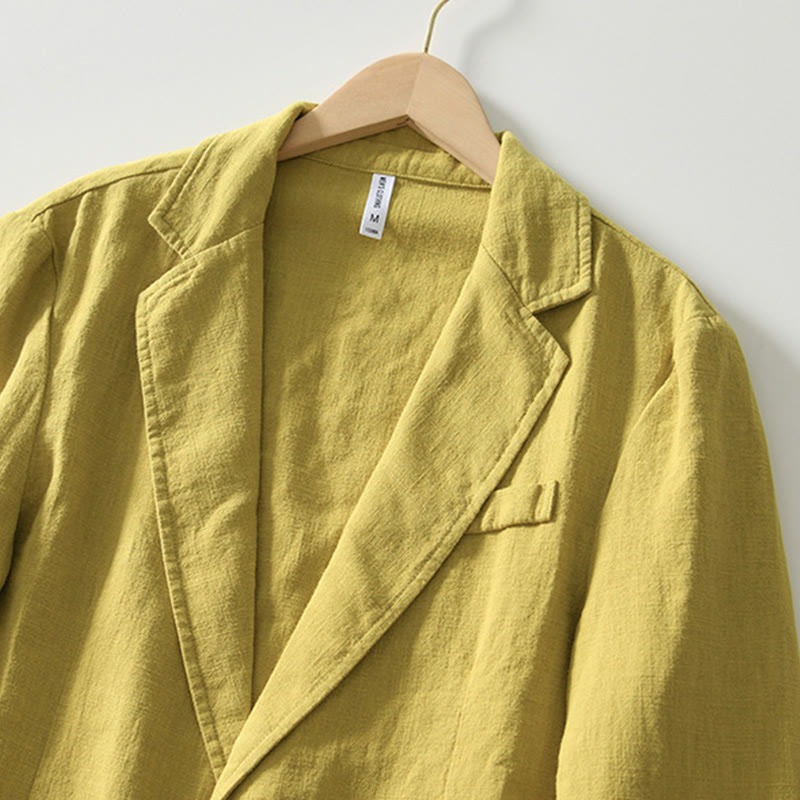 Camisa de lino y algodón para hombre con diseño de Buddha Stones, manga larga, botones y bolsillos - image 23