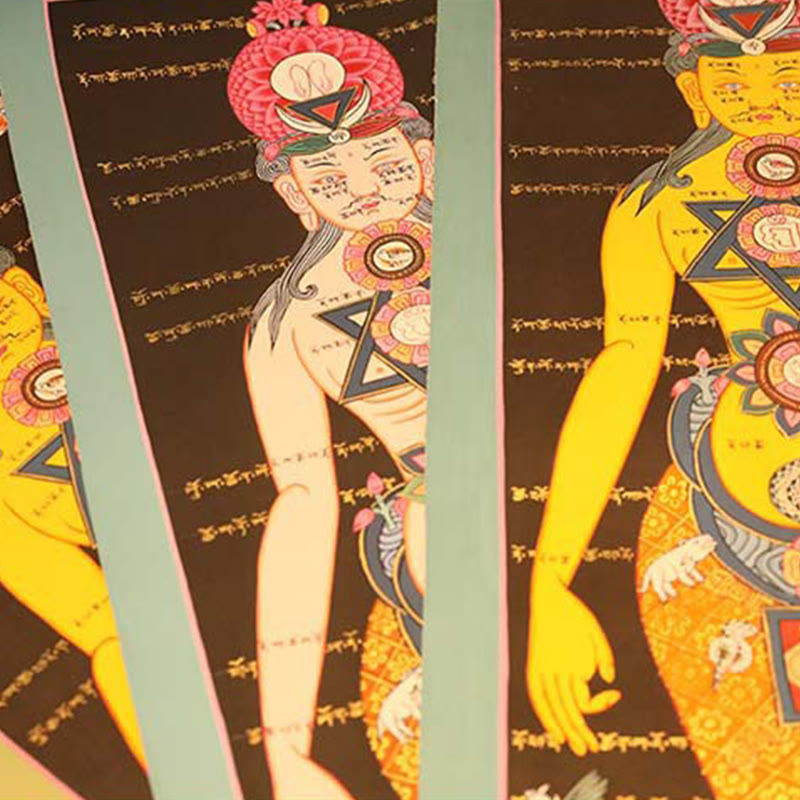 Pintura Thangka Tibetana de Buddha Stones , Decoración Curativa Hecha a Mano (Estilo Aleatorio)
