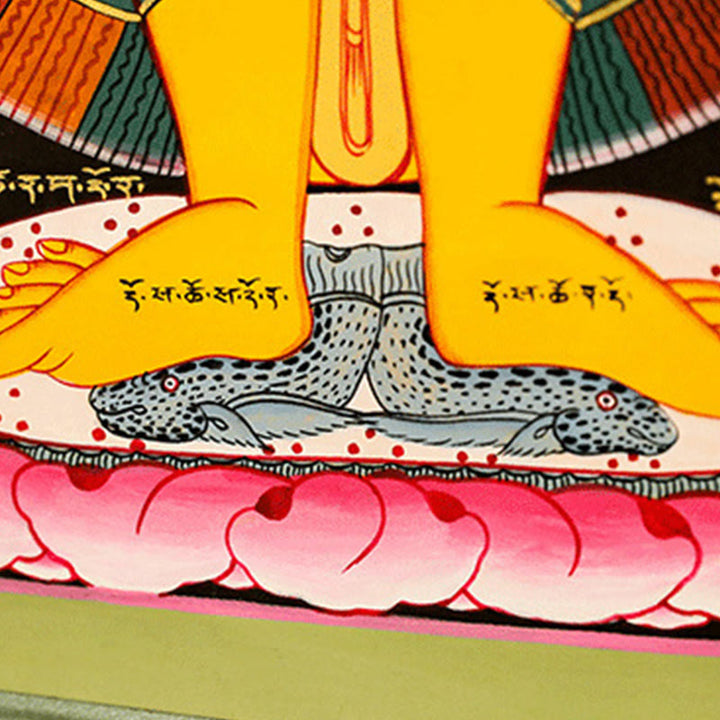 Pintura Thangka Tibetana de Buddha Stones , Decoración Curativa Hecha a Mano (Estilo Aleatorio)