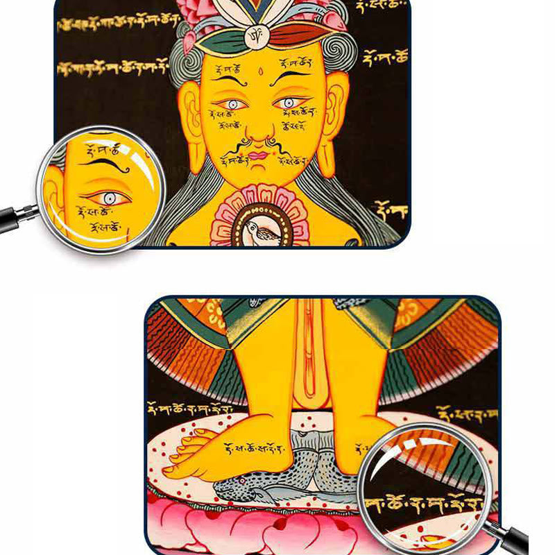 Pintura Thangka Tibetana de Buddha Stones , Decoración Curativa Hecha a Mano (Estilo Aleatorio)