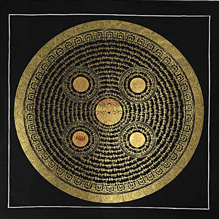 Pintura Thangka tibetana con Buddha Stones , escritura Om Mani Padme Hum, decoración hecha a mano (estilo aleatorio) - image 25