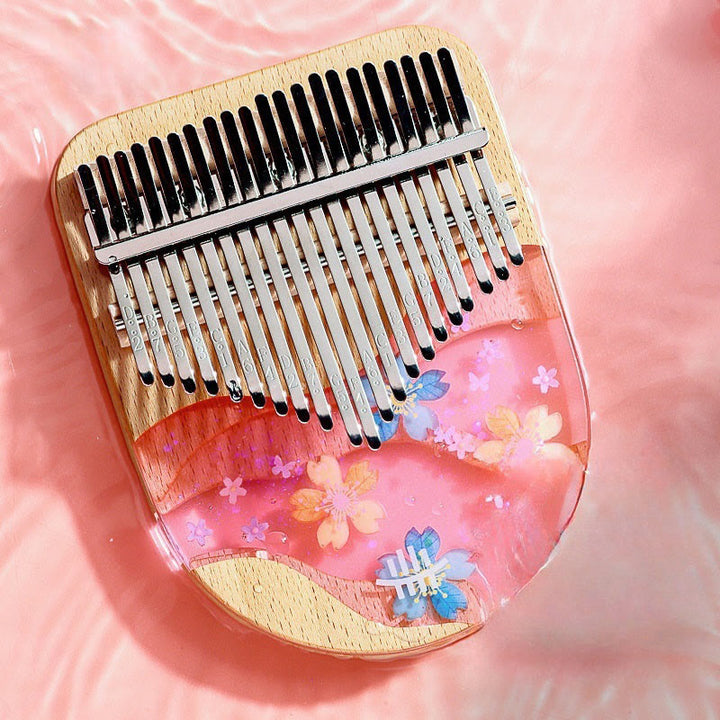 Kalimba Buddha Stones de 17/21 teclas, piano de pulgar de madera de haya y cerezo rosa, piano de dedo portátil