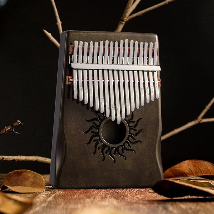 Kalimba Buddha Stones de 17/21 teclas, piano de pulgar con patrón solar, madera de arce, piano de dedo portátil para principiantes