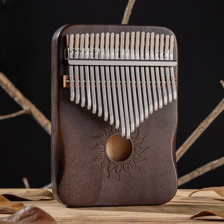Kalimba Buddha Stones de 17/21 teclas, piano de pulgar con patrón solar, madera de arce, piano de dedo portátil para principiantes
